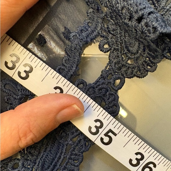 Two Sisters Navy Blue spaghetti strap lace above the knee dress women size Small - Picture 8 of 8